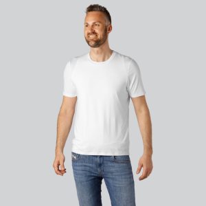 Bambus t-shirt o-hals i hvid til mænd - Bambuni