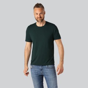 Bambus t-shirt o-hals i grøn til mænd - Bambuni