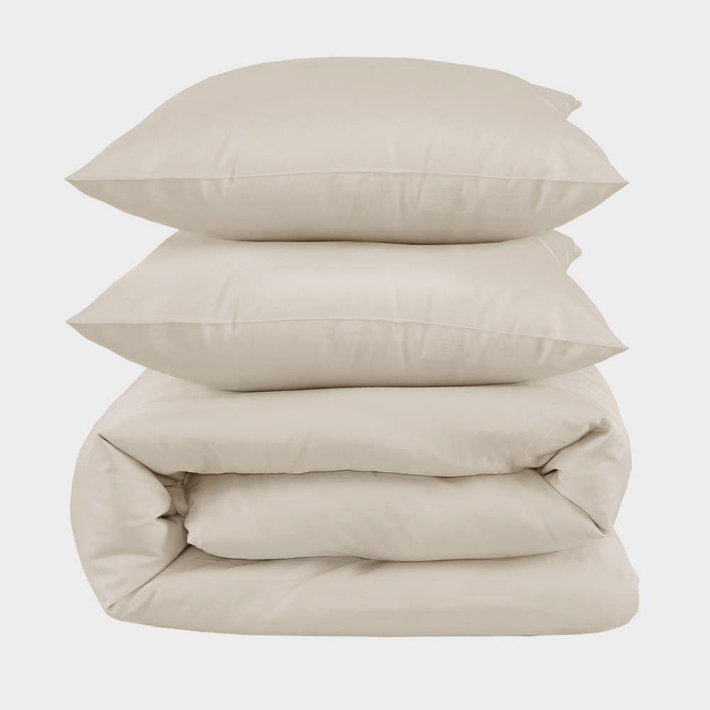 Bambus sengetøj beige 200x200 - Bambuni