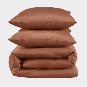 Bambus sengetøj i brændt orange 240x220 - Bambuni