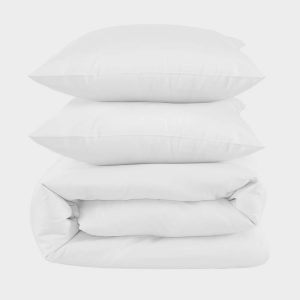 Bambus kingsize sengetøj i hvid 240x220 - Bambuni