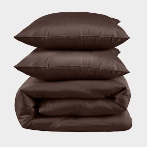 Bambus kingsize sengetøj i kastanje 240x220 - Bambuni
