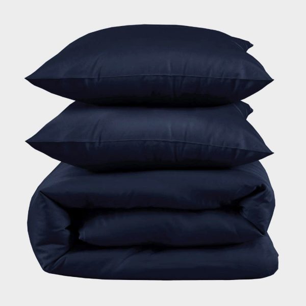 Bambus sengetøj i navy blå 200x220 - Bambuni