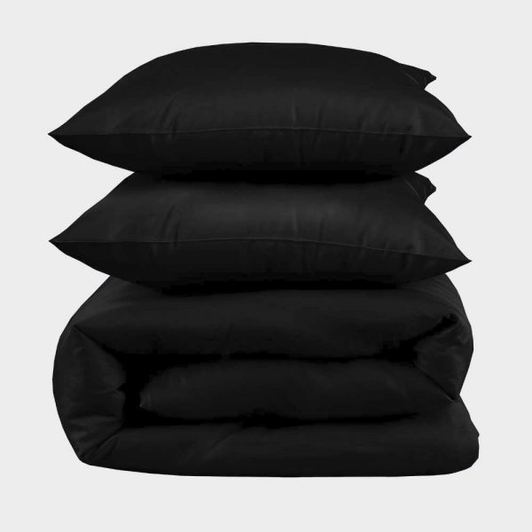 Bambus sengetøj sort 200x200 - Bambuni