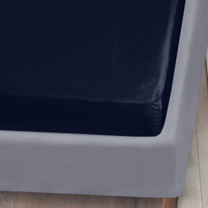 Bambus kuvertlagen navy blå 90x200x20 - Bambuni