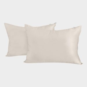 Bambus pudebetræk 50x70 i beige 2-pak - Bambuni