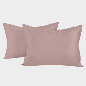 Bambus pudebetræk 50x70 i gammel rosa 2-pak - Bambuni