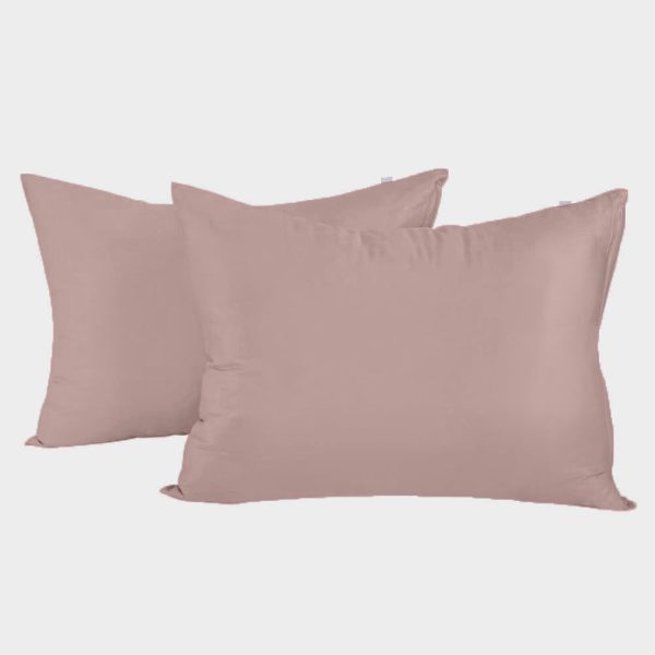Bambus pudebetræk 50x70 i gammel rosa 2 par - Bambuni