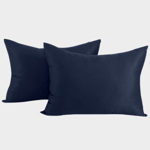 Bambus pudebetræk 50x70 i navy blå 2-pak - Bambuni