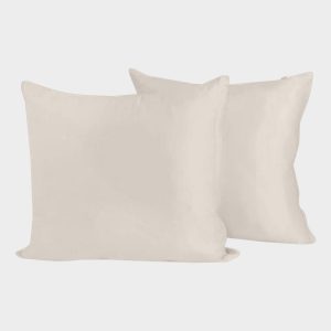 Bambus pudebetræk 60x63 i beige 2-pak - Bambuni