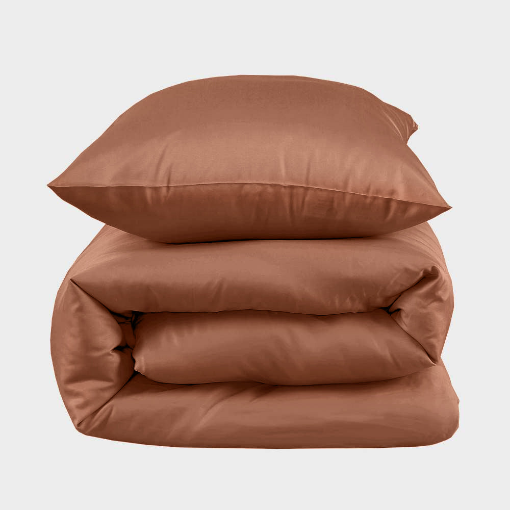 Bambus sengetøj brændt orange 140x200 - Bambuni