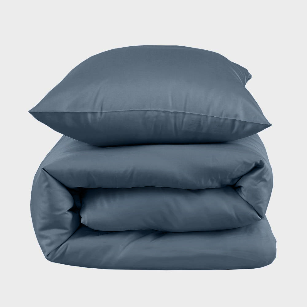 Bambus sengetøj grålig blå 140x200 - Bambuni