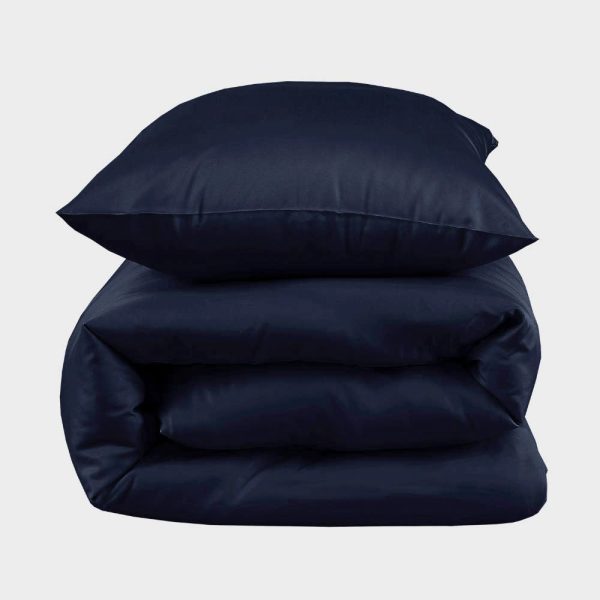 Bambus sengetøj navy blå 140x200 - Bambuni