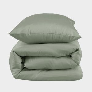 Bambus sengetøj oliven 140x220 - Bambuni