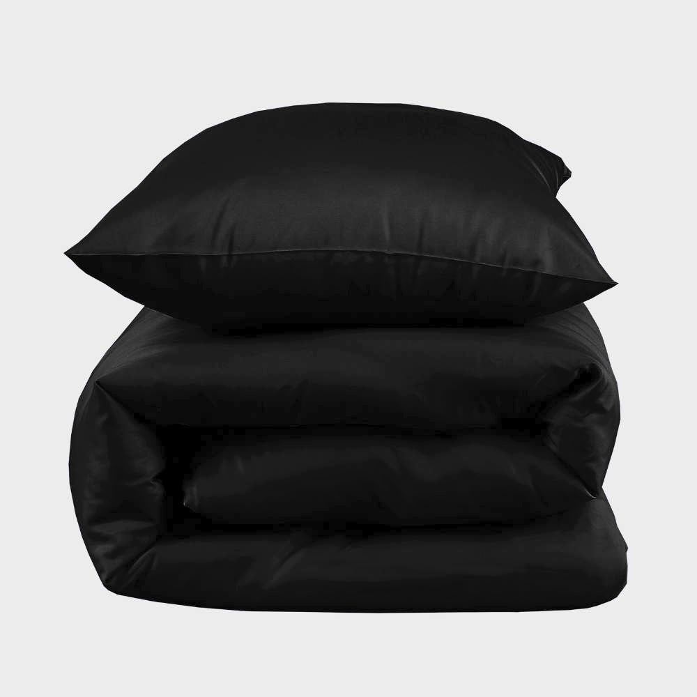 Bambus sengetøj sort 140x220 - Bambuni