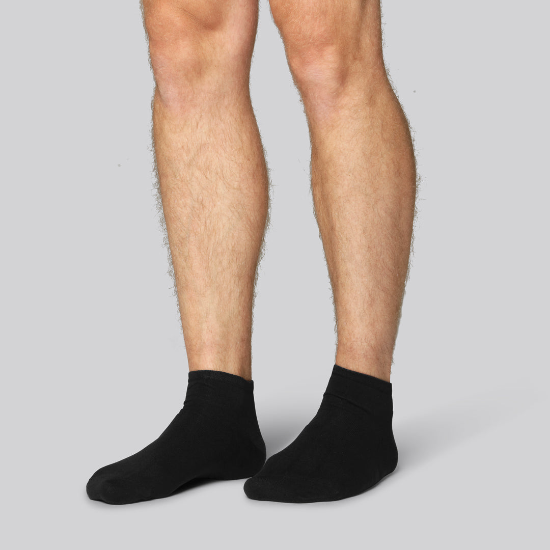 Bambus ankelstrømper i sort til mænd - Bambuni