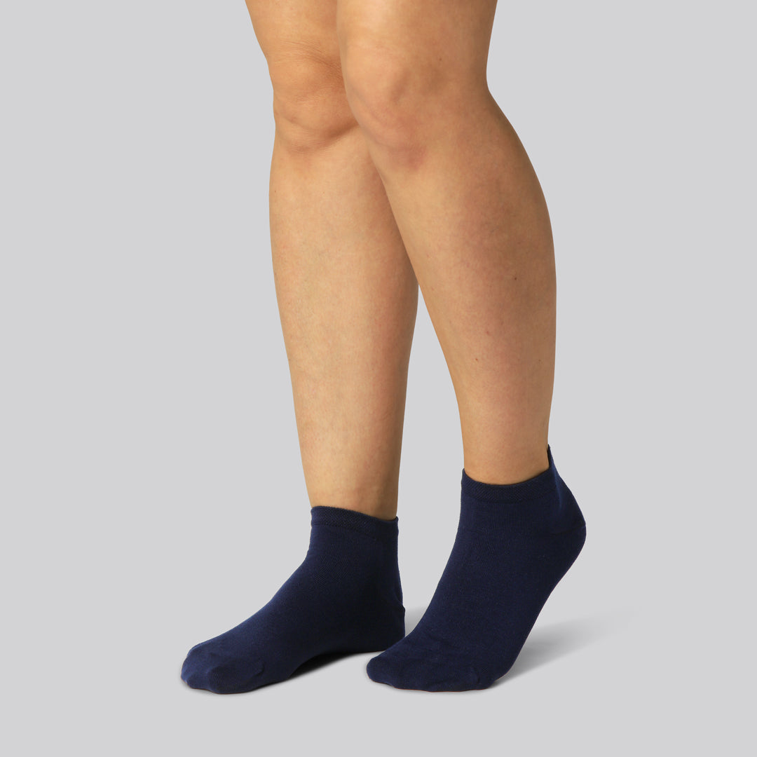 Bambus ankelstrømper i navy til kvinder - Bambuni
