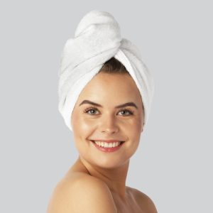 Bambus hårturban i hvid - Bambuni