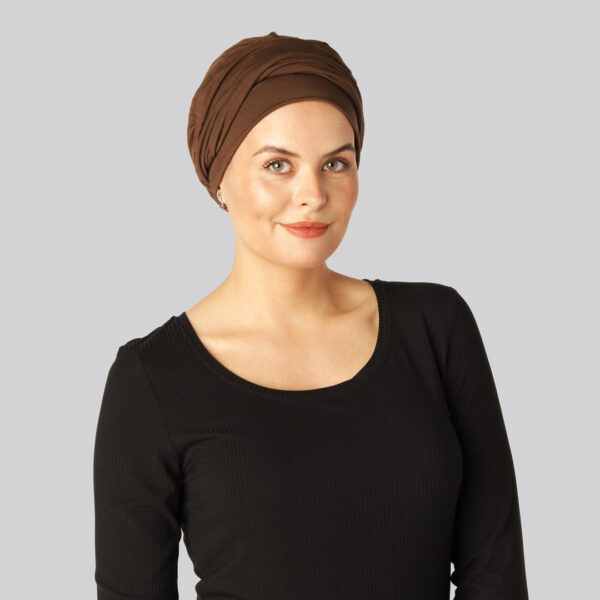 Bambus snoet turban i brun til damer - Bambuni