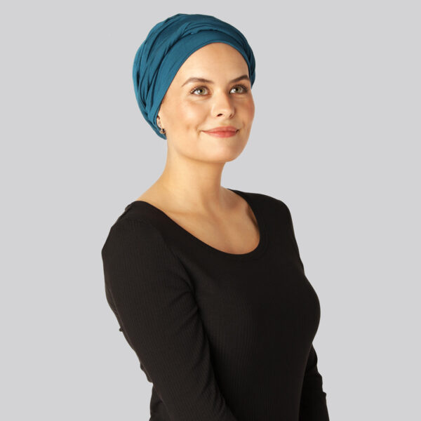 Bambus snoet turban i blå til damer - Bambuni