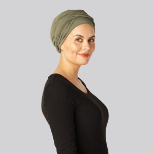 Bambus snoet turban i oliven til damer - Bambuni