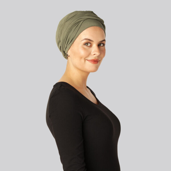 Bambus snoet turban i oliven til damer - Bambuni