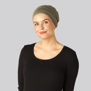 Bambus klassisk turban i oliven til damer - Bambuni
