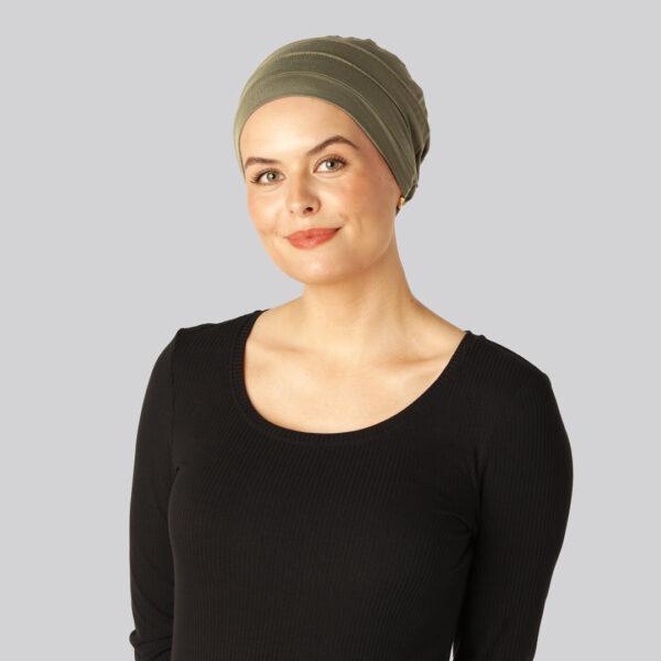 Bambus klassisk turban i oliven til damer - Bambuni