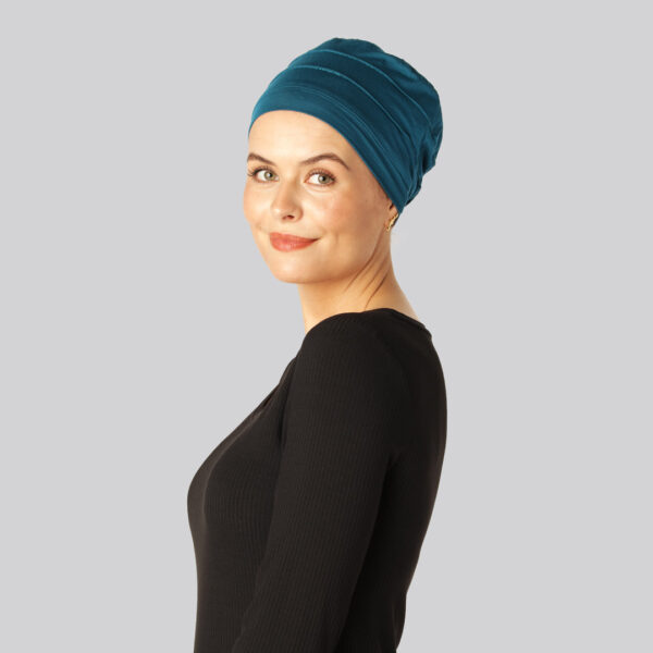 Bambus klassisk turban i blå til damer - Bambuni