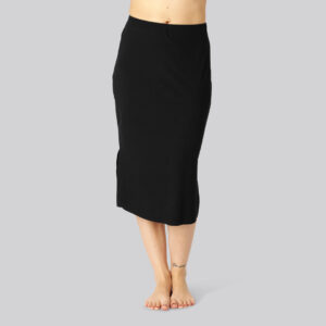 Bambus ribbet nederdel i sort til damer - Bambuni