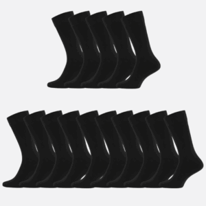 Bambus strømper uden elastik i sort til mænd 15-pak - Bambuni