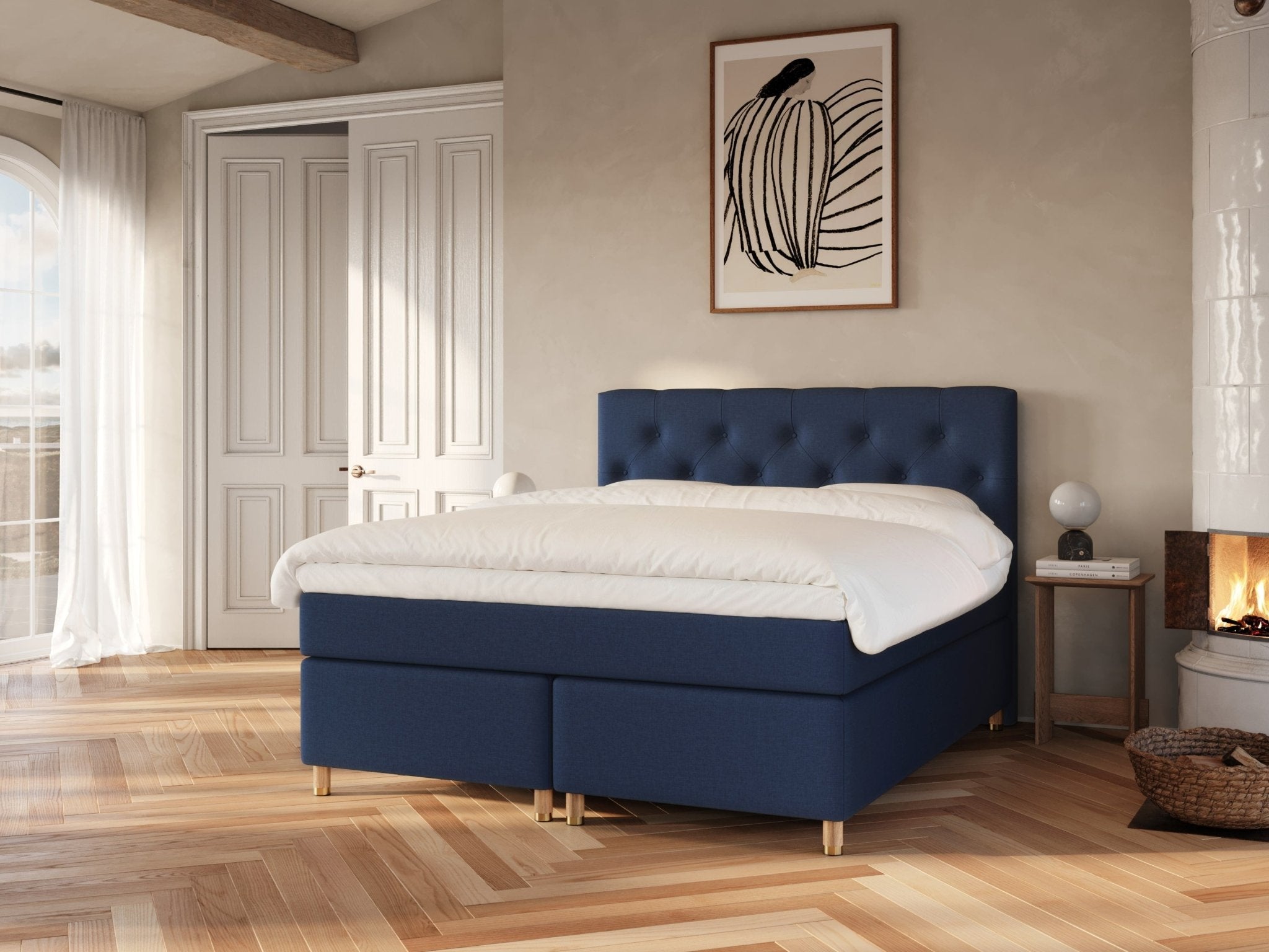 Nora Nordlys | 180x200 | Dyb blå