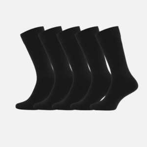 Bambus strømper uden elastik i sort til mænd 5-pak - Bambuni