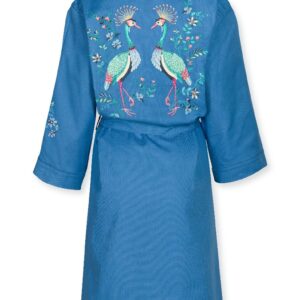 Pip Studio Kimono Naomi Flirting Birds Embroidery Blue-X-Large