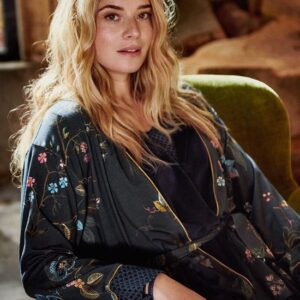 Nisha Kimono Kawai Flower Dark Blue L