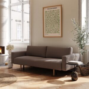 Maya | 140x200 | Bouclé mørk brun - uden armlæn | 530