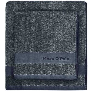 Marc Ó Polo Melange Håndklæde Navy/off hvid - Badehåndklæde 70x140