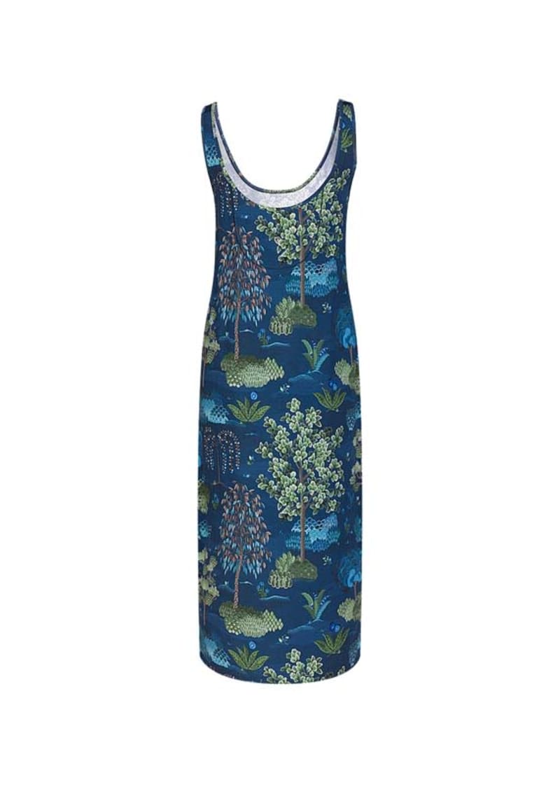 L Dariska Sleeveless Nightdress Japanese Garden Blue