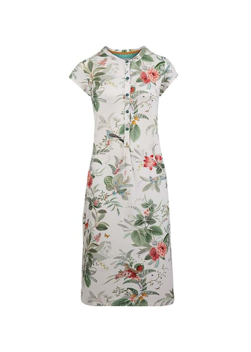 M Dalia Short Sleeve Nightdress Oriental Dreams White