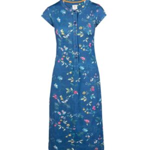 XXL Dalia Short Sleeve Nightdress Tokyo Blossom Dark Blue