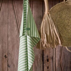 Pip Studio Set/2 Tea Towels Stripes Light Green 65x65cm