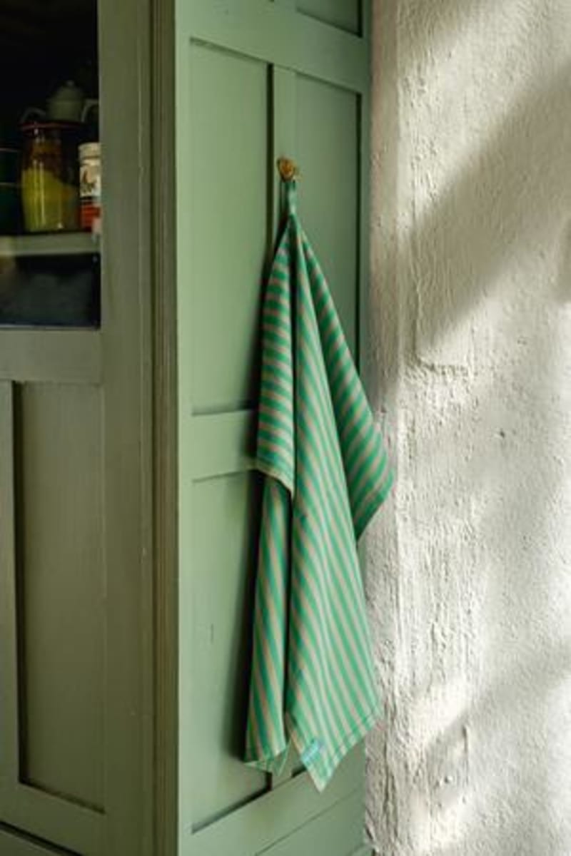 Set/2 Tea Towels Stripes Green 65x65cm