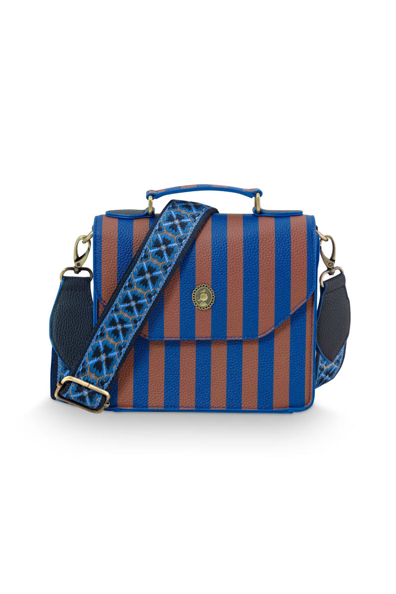Pip Studio Frances Cross Body Bag Small Stripe Blue 19x7x17.5cm