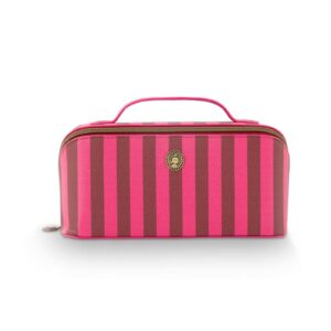 Cyrille Cosmetic Bag Medium Stripe Pink 23.5x11x5x22cm