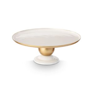 Tray Metal Sphere White-Gold 32x12.5cm