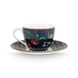 Espresso Cup and Saucer Berry Blues Blue 120ml