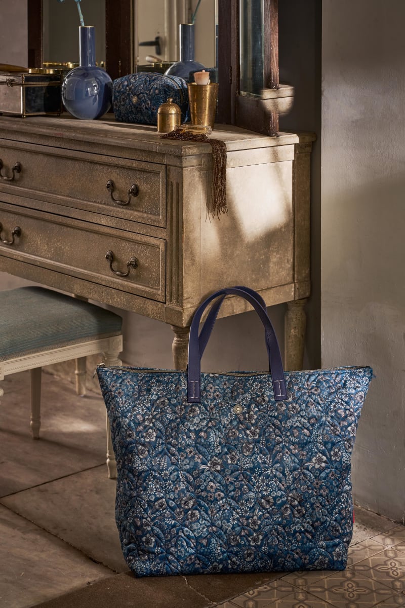 Tilda Tote Bag Large Quilted Daisy Dreams Blue 66x20x44cm