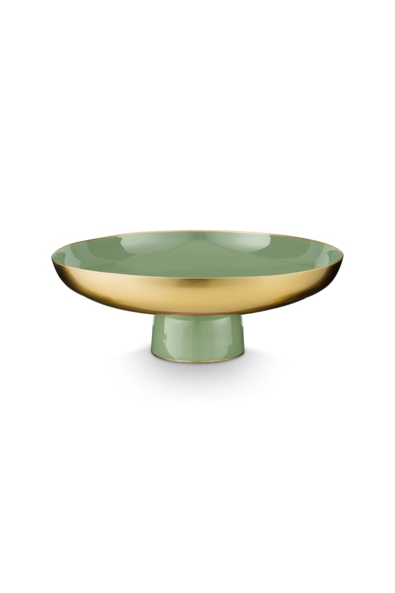 Pip Studio Low Tray Metal Mid Green 35x12.5cm