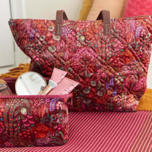 Tilda Tote Bag Querida Quilted Velvet Red 66x20x44cm