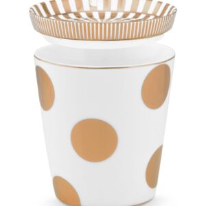 Set/2 Mug Small without Ear & Tea Tip Dot Delight White-Gold